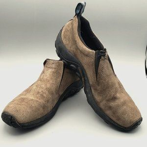Merrell Men's Jungle Moc 100% Smoke Suede Leather Slide On Shoes Size 10.5